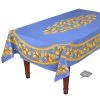 60x96" Rectangular Lemons Blue Acrylic-Coated Cotton Tablecloth By Tissus Toselli -Home Kitchen And Dining Tablecloth Shop 13089 2F1459449977 2Ftissus toselli lemons blue rectangular cotton coated tablecloth sqw