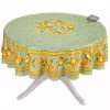 70" Round Lemons Green Tablecloth By Tissus Toselli -Home Kitchen And Dining Tablecloth Shop 13089 2F1466015896 2Ftissus toselli lemons green round cotton coated tablecloth sqw