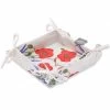 Poppies Cream Acrylic Coated Bread Basket By Tissus Toselli