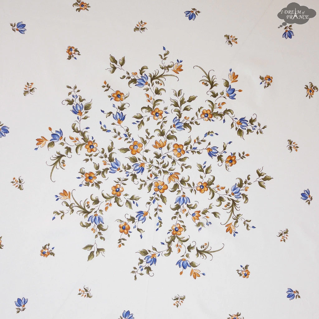 70" Round Moustiers Blue & Cream Tablecloth By Tissus Toselli 4 70" Round Moustiers Blue & Cream Tablecloth By Tissus Toselli - Image 2