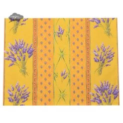 Lavender Yellow Acrylic-Coated Cotton Reversible Placemat By Le Cluny