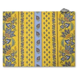 Lisa Yellow Acrylic-Coated Cotton Reversible Placemat By Le Cluny