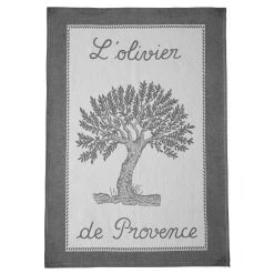 L' Olivier De Provence Black Jacquard French Dish Towel By Coucke