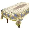 60x96" Rectangular Roses & Lavender Coated Cotton Tablecloth By Tissus Toselli