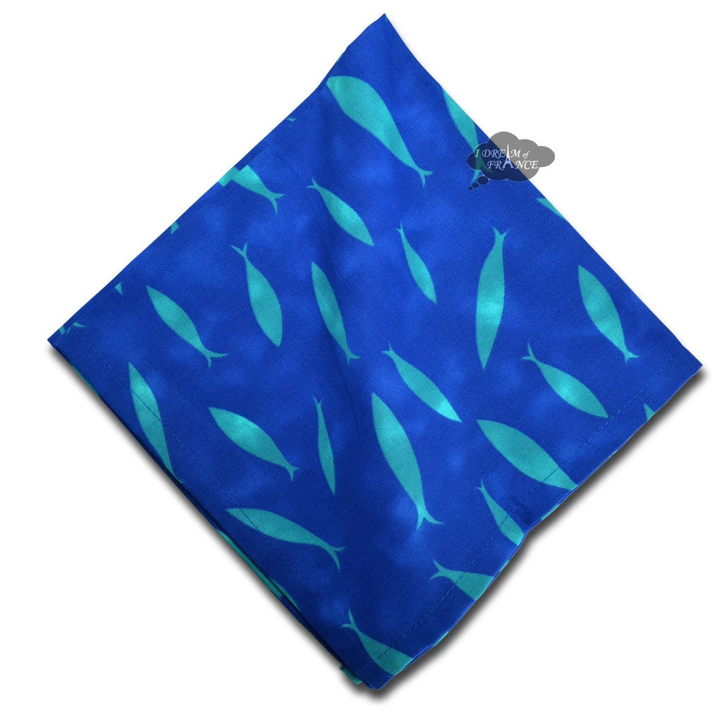 Fishy Fish French Cotton Napkin By Le Cluny 3 Fishy Fish French Cotton Napkin By Le Cluny