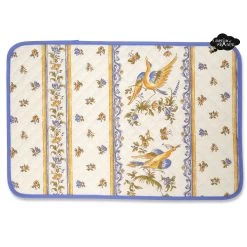 Moustiers Blue & Cream Acrylic-Coated Cotton Quilted Placemats By Tissus Toselli