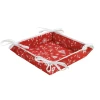 Mistletoe Red Cotton Bread Basket By Tissus Toselli