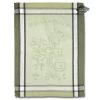 Olive Green Cotton French Jacquard Dish Towel