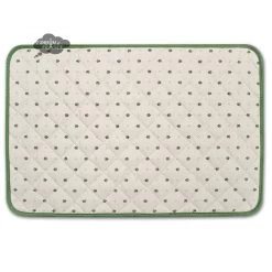 Calisson Cream & Green Acrylic-Coated Cotton Quilted Placemats By Tissus Toselli