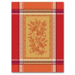 Cedrat Red & Yellow French Cotton Jacquard Dish Towel By Tissus Toselli