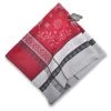 Christmas Spirit Red & Gray French Cotton Jacquard Napkin By Tissus Toselli