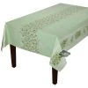 60x138" Rect Clos Des Oliviers Green Acrylic-Coated Cotton Tablecloth By L'Ensoleillade