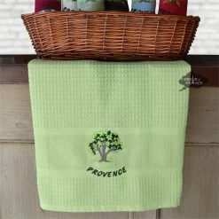 Provence Olive Tree Pistachio Waffle-Weave Kitchen Towel By Coton Blanc 5 Provence Olive Tree Pistachio Waffle-Weave Kitchen Towel By Coton Blanc -Home Kitchen And Dining Tablecloth Shop coton blanc french waffle weave cotton kitchen towel provence olive tree green pistachio asqw