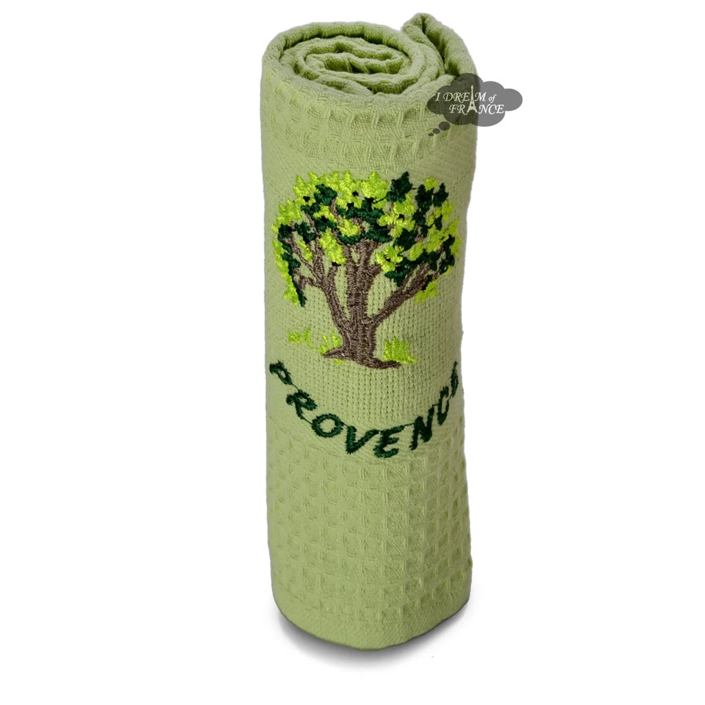 Provence Olive Tree Pistachio Waffle-Weave Kitchen Towel By Coton Blanc 3 Provence Olive Tree Pistachio Waffle-Weave Kitchen Towel By Coton Blanc