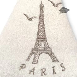 Round Terry Hand Towel Eiffel Tower Cream By Coton Blanc -Home Kitchen And Dining Tablecloth Shop coton blanc round terry towel cotton french eiffel tower cream asqw
