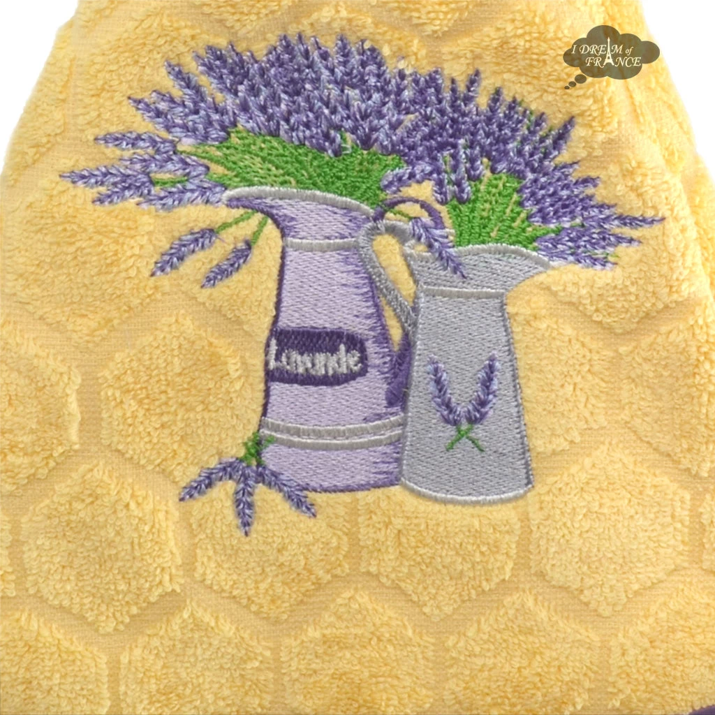 Round Terry Hand Towel Pitchers Of Lavender Yellow By Coton Blanc 4 Round Terry Hand Towel Pitchers Of Lavender Yellow By Coton Blanc - Image 2