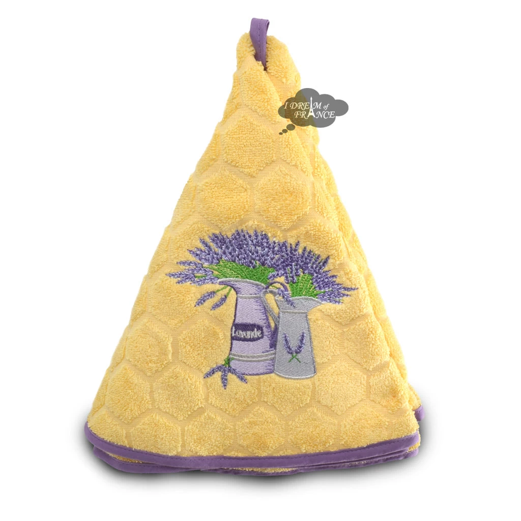 Round Terry Hand Towel Pitchers Of Lavender Yellow By Coton Blanc 3 Round Terry Hand Towel Pitchers Of Lavender Yellow By Coton Blanc