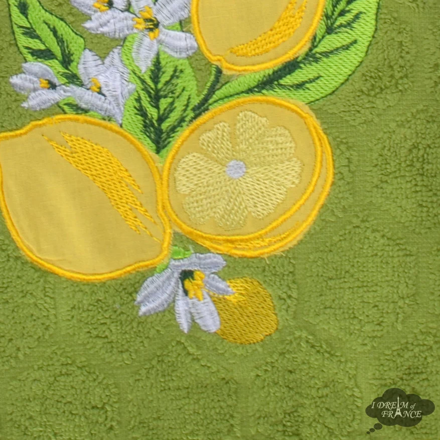 Round Terry Hand Towel Lemon Green By Coton Blanc 4 Round Terry Hand Towel Lemon Green By Coton Blanc - Image 2
