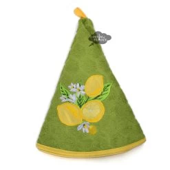 Round Terry Hand Towel Lemon Green By Coton Blanc