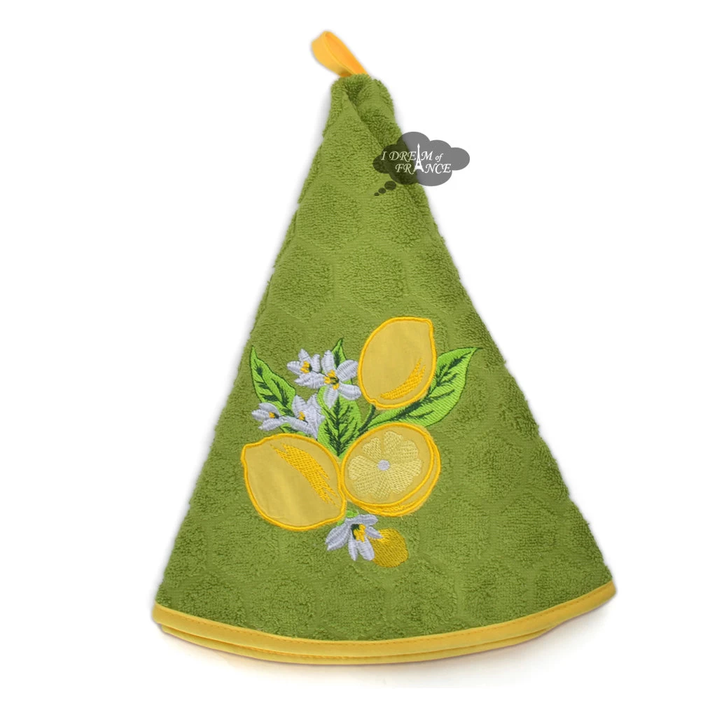 Round Terry Hand Towel Lemon Green By Coton Blanc 3 Round Terry Hand Towel Lemon Green By Coton Blanc