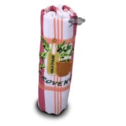 Provence Olive Oil Red Orange Cotton Jacquard Kitchen Towel By Coton Blanc