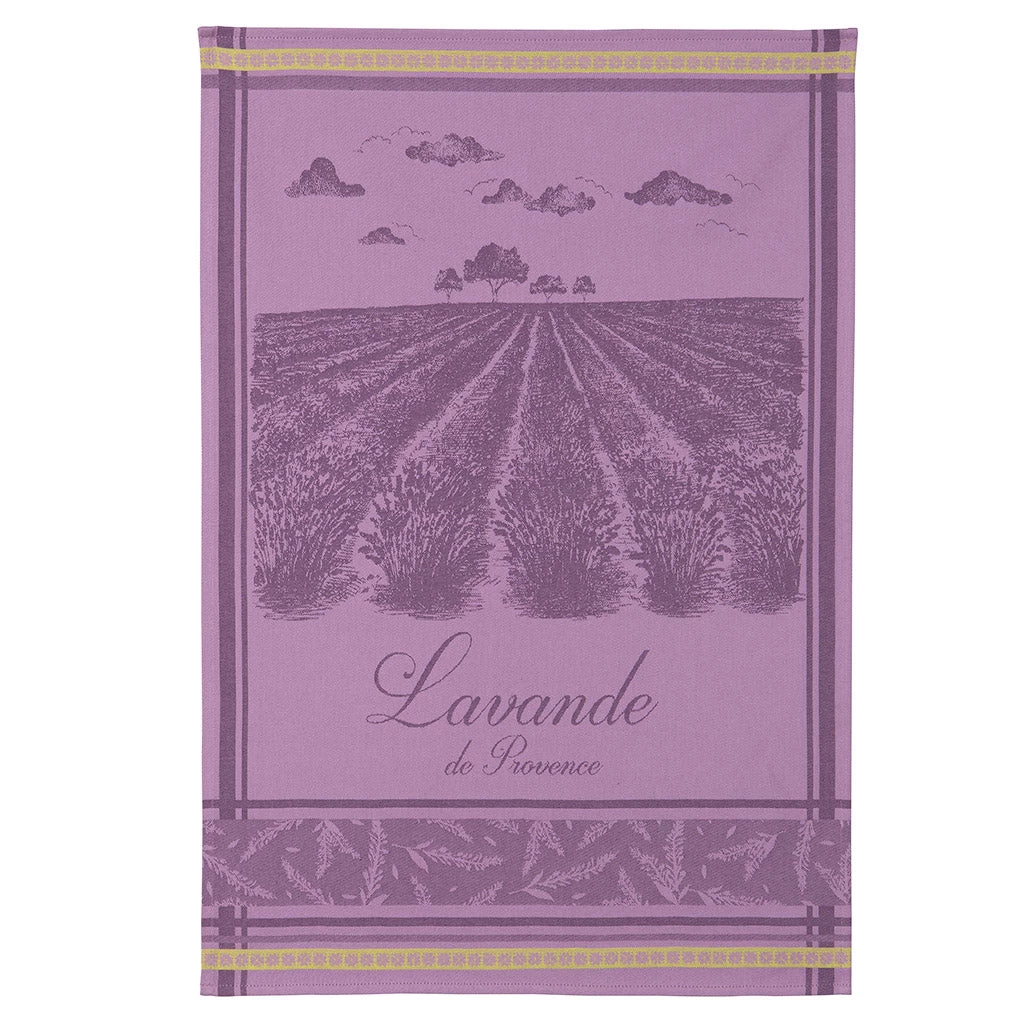 Lavender Fields (Champs De Lavande) French Jacquard Dish Towel By Coucke 3 Lavender Fields (Champs De Lavande) French Jacquard Dish Towel By Coucke