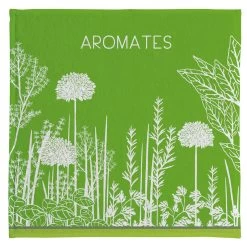 Aromates Du Jardin (Herbs Of The Garden) Terry Square Towel By Coucke