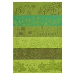 Aromatic Herbs (Herbes Aromatiques) French Jacquard Dish Towel By Coucke