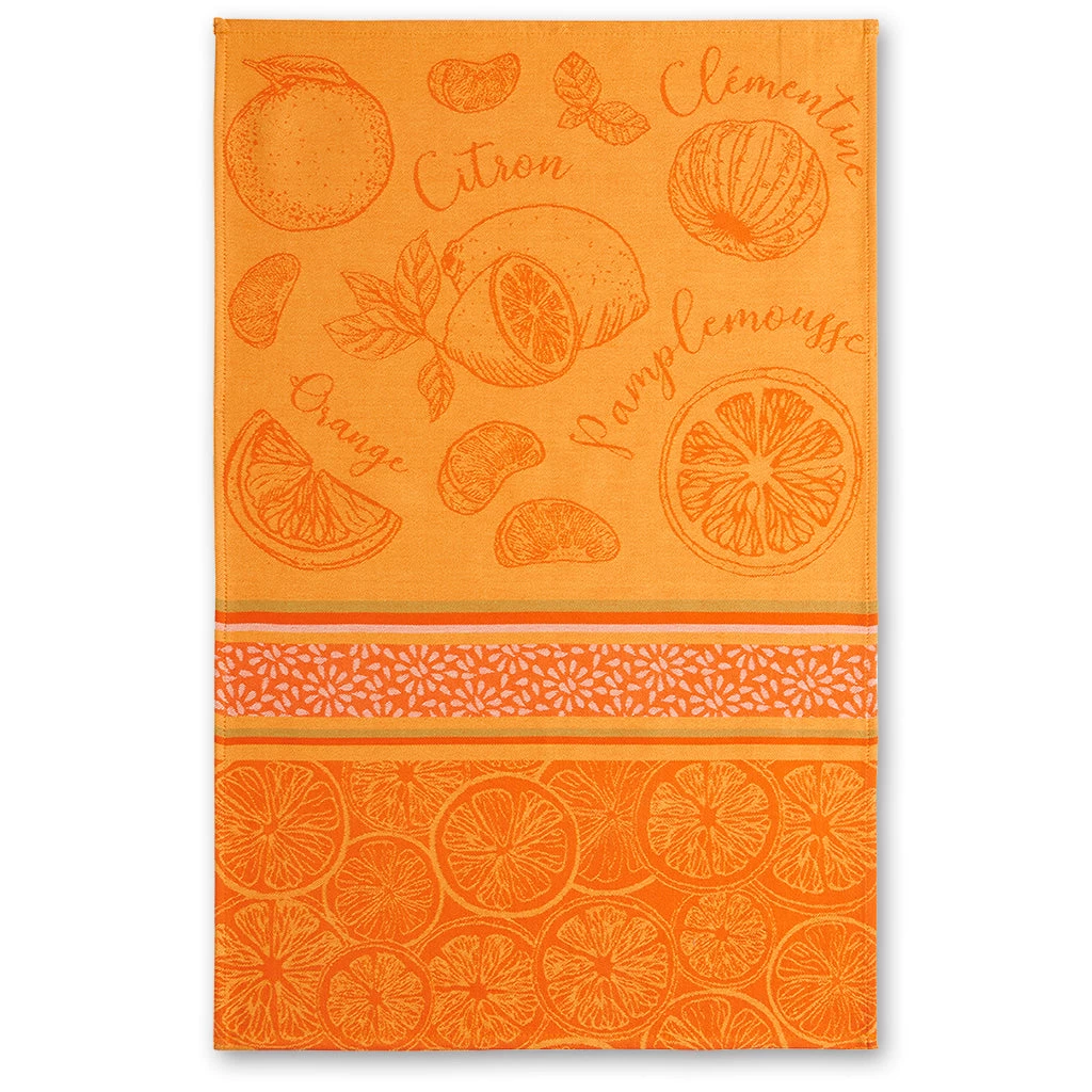 Citrus (Agrumes) French Jacquard Dish Towel By Coucke 3 Citrus (Agrumes) French Jacquard Dish Towel By Coucke