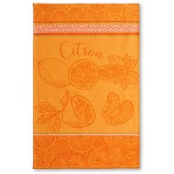 Lemon (Citron) French Jacquard Dish Towel By Coucke