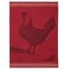 Red Hen (Poule Rousse) French Jacquard Dish Towel By Coucke -Home Kitchen And Dining Tablecloth Shop coucke french kitchen towel poule rousse red hen sq