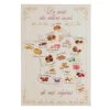 French Sweet Tooth Map (Carte Gourmande) French 100% Linen Dish Towel By Coucke -Home Kitchen And Dining Tablecloth Shop coucke french tea kitchen dish towel cotton linen carte gourmande sweet tooth map