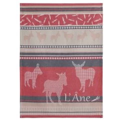 Donkeys (Anes) French Jacquard Cotton Dish Towel By Coucke