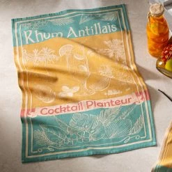 French Antilles Rum (Rhum Antillais) French Jacquard Cotton Dish Towel By Coucke -Home Kitchen And Dining Tablecloth Shop coucke jacquard french tea kitchen dish towel ceramic antilles planters punch cocktail planteur antillais a 8e42079d 2984 40fa ac1a 2088f511a09a