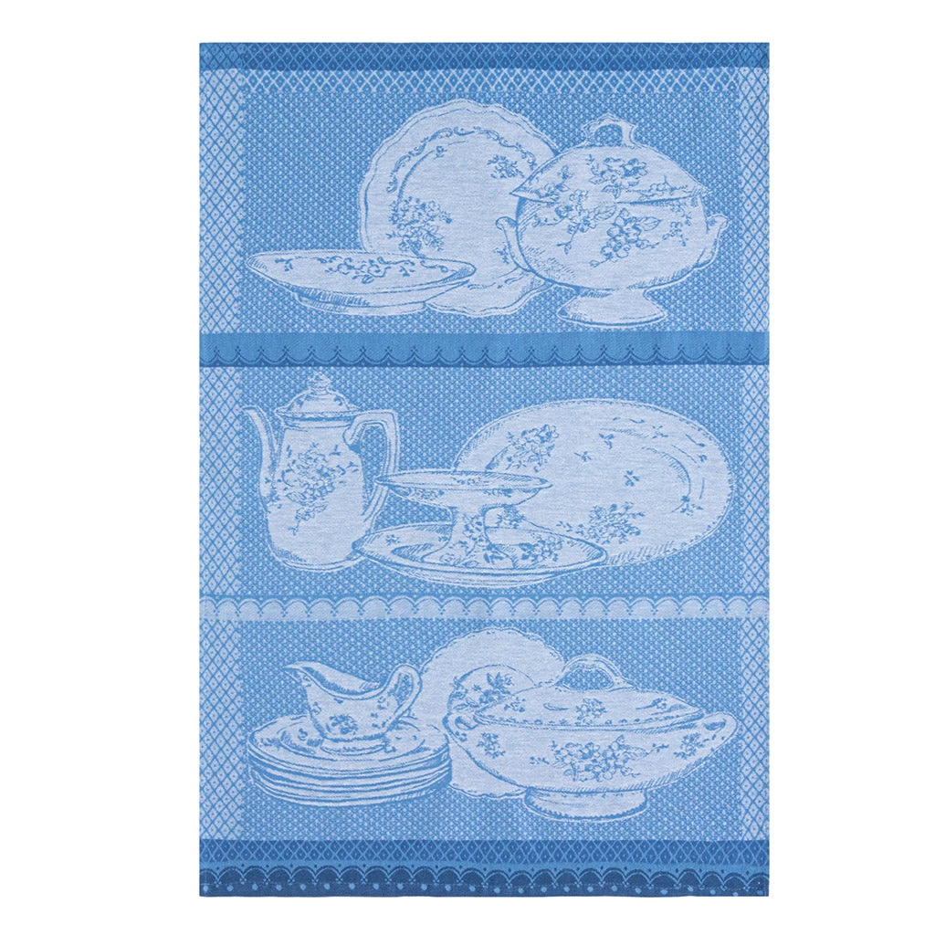 Vintage Dishes (Vaisselles Ancienne) French Jacquard Cotton Dish Towel By Coucke 3 Vintage Dishes (Vaisselles Ancienne) French Jacquard Cotton Dish Towel By Coucke