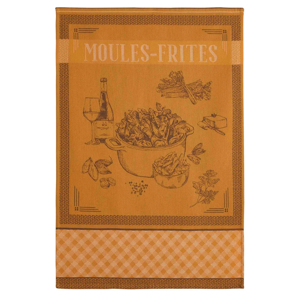 Mussels & Fries (Moules Frites) French Jacquard Cotton Dish Towel By Coucke 3 Mussels & Fries (Moules Frites) French Jacquard Cotton Dish Towel By Coucke