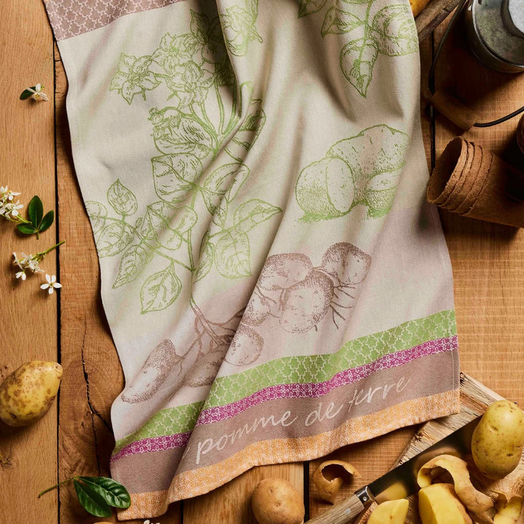 Potatoes (Pommes De Terre) French Jacquard Cotton Dish Towel By Coucke 4 Potatoes (Pommes De Terre) French Jacquard Cotton Dish Towel By Coucke - Image 2
