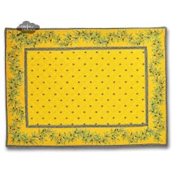 Calisson Yellow & Blue Quilted Placemat By Tissus Toselli