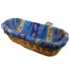 Lisa Blue French Baguette Basket With Removable Liner By Le Cluny -Home Kitchen And Dining Tablecloth Shop french baguette basket lisa blue sqw
