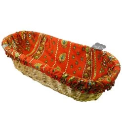 Lisa Red French Baguette Basket With Removable Liner By Le Cluny