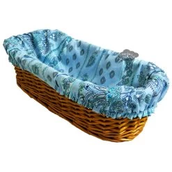 Lisa Turquoise French Baguette Basket With Removable Liner By Le Cluny