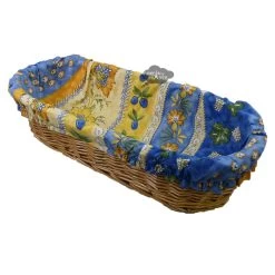Monaco Blue & Yellow French Baguette Basket With Removable Liner By Le Cluny