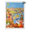 Provence Fish Market French Cotton Kitchen Towel By L'Ensoleillade -Home Kitchen And Dining Tablecloth Shop french cotton kitchen towel fish market poisson provence l ensoleillade sqw