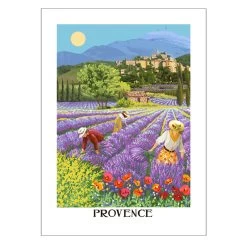 Provence Lavender Fields French Cotton Kitchen Towel By L'Ensoleillade