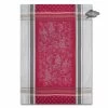 Winery Red & Gray French Cotton Jacquard Dish Towel By Tissus Toselli -Home Kitchen And Dining Tablecloth Shop french jacquard cotton dish towel winery red gray tissus toselli sqw