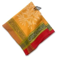 Olive Butterscotch French Cotton Jacquard Napkin By L'Ensoleillade