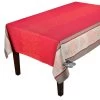 62x138" Rectangular Olive Red Double Border French Jacquard Tablecloth By L'Ensoleillade