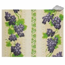 Grapes Cream Acrylic-Coated Cotton Reversible Placemat By Le Cluny