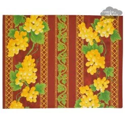 Grapes Red Acrylic-Coated Cotton Reversible Placemat By Le Cluny