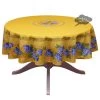 70" Round Grapes Yellow Acrylic-Coated Cotton Provence Tablecloth By Le Cluny -Home Kitchen And Dining Tablecloth Shop grapes yellow le cluny french provencal tablecloth w